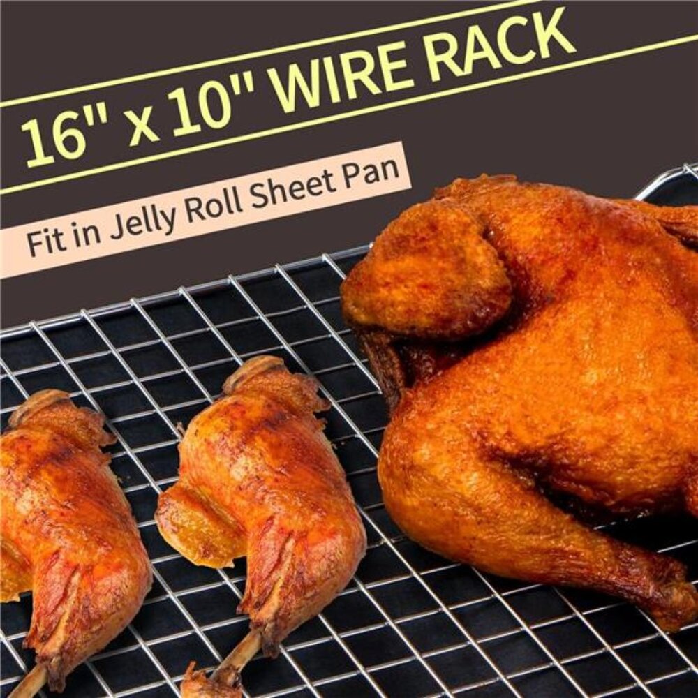 Cooling Rack for Baking 2-Pack, 16x10 Inches Baking Rack, Thick Wire Cookie Rack - Picture 3 of 8